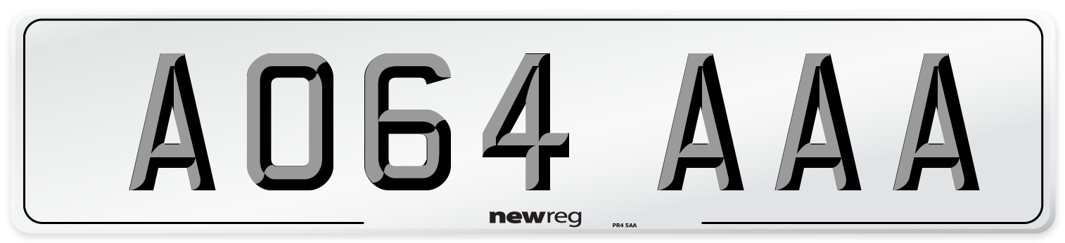 AO64 AAA Number Plate from New Reg